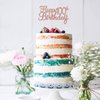 Gyufise 1 Pack Rose Gold Happy 100th Birthday Cake Topper Glitter Happy 100 Cupcake Topper Cheers to 100 Fabulous Cake Decoration for 100th Birthday Party Decoration Supplies