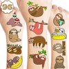Sloth Temporary Tattoos Birthday Themed Party Supplies Favors Decorations Cute Stickers Tattoo 8 Sheets 96 PCS Gifts for Girl Kids Boys Decor Class School Reward Carnival Christmas