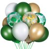 65 Pieces Jungle Safari Theme Balloons Green White Latex Balloons Palm Leaves Balloon Confetti Balloons with Balloon Arch Kit for Kids Boys Jungle Safari Birthday Baby Shower Decorations