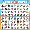 Dirt bike Temporary Tattoos Themed Birthday Party Supplies Decorations Favors 96 PCS 8 Sheets Cute Fake Tattoo Stickers Party Games For Children Kids Boys Girls School Gifts Rewards Home Activity