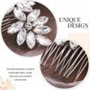 EASEDAILY Wedding Hair Comb Silver Crystal Hair Pieces Rhinestone Bridal Hair Accessories for Brides and Women