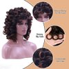 Lotfon Curly Wigs for Black Women Soft Honey Blonde Short Curly Wig with Bangs Afro Loose Curls Heat Resistant Synthetic Wig for African American Women (1B/30)