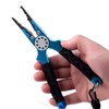 CRAZY SHARK Professional Saltwater/Freshwater Fishing Pliers Hook Remover Fishing Line Cutters with Sheath and Lanyard (Blue.T)