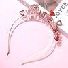 boderier Valentines Day Heart Headband Glitter Rhinestone Heart Crown Headband Valentine's Day Hair Accessories Gifts for Her