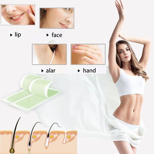 40Pcs Body Wax Strips for Hair Removal,Hair Remover Wax Ready Strips, Face and Bikini Hair Removal Wax Strips，Depilatory Patch at Home for Men and Women,For all skin types. （40 + 10 calming oil wipes）