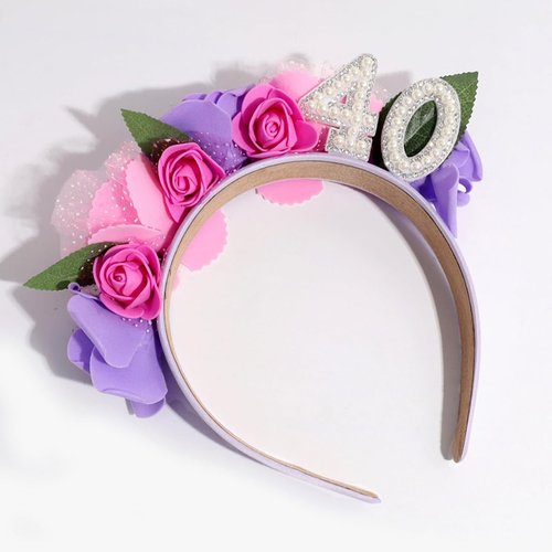 Generic 40th Birthday Crown 40th Birthday Headband 40th Birthday Tiara for Women, 40th Birthday Decoration Birthday Gift for Women, 40th Birthday Accessories for Women