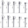 YUELUTOL Aluminum Cutting Bits Carbide Burr Set-10 Pieces With 3mm(1/8 inch) Shank Dia and 6 mm (1/4 Inch) Head Size For Die Grinder Bits Aluminum And Wood