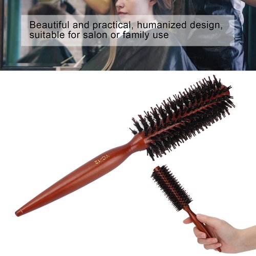 Hair Brush, Automatic Machine Tufting Technology Pointed Tail Handle Roller Hairbrush for Salon or Family Use for Reduces Frizz Prevents Dryness and Split Ends(Twill, blue)