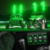 Nilight Lighted Whip Rocker Switch Led Light Bar Switch 5Pin Laser On Off SPST switches 20A/12V 10A/24V Switch Green with Jumper Wires Set for Cars Trucks RVs,2 Years Warranty