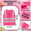 Bokon 12 Pcs Kids Construction Vests Construction Party Supplies Construction Worker Costume Toddler, Ages for 3-8(Pink)