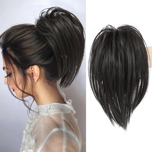 YOLANFAIRY Messy Bun Hair Piece Claw Clip in Hair Buns Hair Piece for Women Straight Short High P...