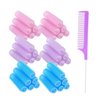 ZMD 36PCS Self Grip Small Hair Curlers, Heatless Roller with Comb Hair Roller for Blowout Salon Hairdressing Home Curlers DIY Hair Styles for Women Medium Short Thin Hair (0.8Inch)