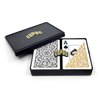 Copag 1546 Design 100% Plastic Playing Cards, Bridge Size (Narrow) Black/Gold (Jumbo Index, 1 Set)
