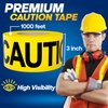 Premium Yellow Caution Tape 3 inch x 1000 feet, Bright Yellow w/Bold Black Text, 3" Wide for Maximum Readability, Strongest & Thickest Tape for Danger/Hazardous Areas
