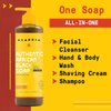 Alaffia Skin Care, Authentic African Black Soap, All in One Body Wash, Face Wash, Shampoo & Shaving Soap with Fair Trade Shea Butter, Wild Lavender, 16 Fl Oz