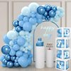 Felice Arts Boy's Birthday Blue Balloons Arch Garland Kit with Different Size Metallic Macaron Pastel Blue Balloon Arch Kit for Baby Shower Wedding Ocean Themed Party Decoration