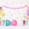 Sursurprise Sweet Sassy and Six Birthday Decorations, Sweet Sassy and Six Banner, Donut Ice Cream Candy Sweet 6th Birthday Party Supplies for Girls