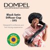 Dompel Black Satin Diffuser Cap | Enhance Hair Drying, Reduce Frizz | Model 393