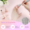 heemeei Nail Dust Brush with Shiny Rhinestones, Dust Brush for Nails, Fluffy Nail Duster Brush for Acrylic Nails Powder Remover, Acrylic Cleaning Brush Acrylic Nail Tools