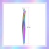 EMEDA Tweezers for Lash Extensions, Fiber Tip Lash Tweezers for Lash Extensions, 45° Tweezers for Eyelash Tweezers, Stainless Steel Tweezers Eyelash Extensions for Lash Artist and Beginners