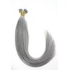 Nano Ring Hair Extensions Human Hair Keratin Cold Fusion Nano Tip Micro Nano Beads Link Thick Hair Balayage Highlight Ombre Real Remy Hair 1g/s (16inch50gr50s, Silver Gray)