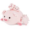 Achwishap 5PCS Pig Family,Pig Stuffed Animal Mommy with 4 Pig Babies Plush,Cute Pig Plush Pillow Cushion Doll,Kawaii Pig Plush Toy Hugging Pillow for Kids Adult(16” Pig Family)