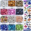 QOGIR 10000 Pieces 5 Mixed Size Siam Black and Multicolor Hotfix Rhinestones for Crafts Clothes Nail Art with Tweezers and Picking Rhinestones Pencil