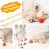 MAIYU Cat Toys Springs Balls Set 12 Pack - 6 PCS Cat Toy Balls Woolen Yarn Balls - 6 PCS Cat Spring Tube Toys Interactive Cat Chew Toy for Cat Kitten (Random Color)
