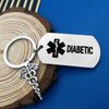 Oubaka Diabetic Keychain for Men Women Girl Boy Diabetic,Jewelry Keychain Gift Medical Alert Keychain Diabetic and Warning Diabetic Health Symbol Sign Diabetes Emergency Key Chain