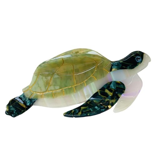 Fashion Sea Turtle Hair Clip,Acetate Hair Claw,Small Hair Clips for Women,Green