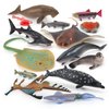 BRETOYIN Jumbo Whale Toy Figure Set 14PCS Sea Creatures Toys for Kids Cuttlefish Figurine Sperm Whale Toys Whale Shark Model Salmon Educational Toy Shark Toys Boy Birthday Gift
