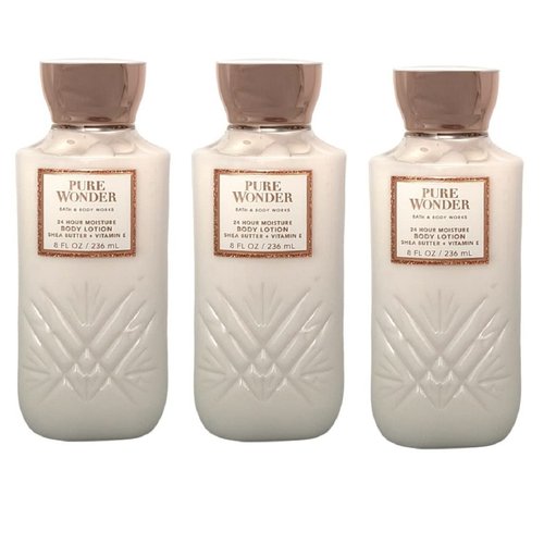 Bath & Body Works PURE WONDER 24 HR Moisture Body Lotion Lot of 3 - Full Size