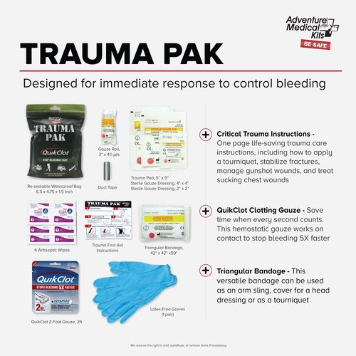 Adventure Medical Kits Trauma Pak First Aid Kit with QuikClot Sponge