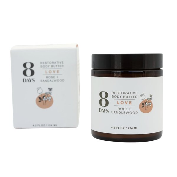 Whipped Body Butter | 100% Certified Organic Ingredients | Pure Essential Oils | Vegan | Shea Butter, Jojoba Oil, Mango Butter, Sea Buckthorn Extract| Farm-to-Bottle (Rose + Sandalwood)