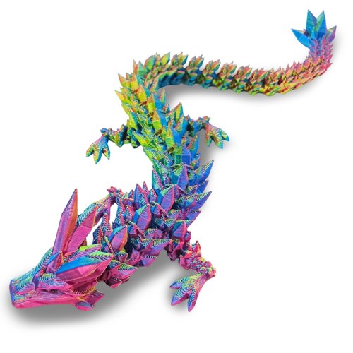 12 inch 3D Printed Dragon Fidget Toy, Full Articulated Dragon Crystal Dragon, Home Office Decor Executive Desk Toys, Fidget Toys for ADHD (Color 1)