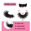 Cat-Eye Lashes Flu-ffy Mink Lashes 20mm Fox Eye Long False Eyelashes 3D Volume Curly Dramatic Fake Eyelashes Thick Full Lashes 7 Pairs Pack(XE05)