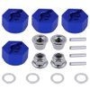 Hobbypark Anodized Aluminum Hex Wheel Hubs Pins and M4 Flanged Lock Nuts Washers Set for Traxxas Slash 2WD 1/10 Upgrade Parts Replace 1654 3654 (Navy Blue)
