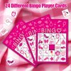 Pink Party Bingo Games Hot Pink Birthday Party Games for Kids Adults Pink Girls Birthday Party Favors 24 Players Bingo Cards Princess Doll Bingo Game for Family Holiday Gatherings Party Supplie