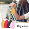 DONGKER 4 PCS Car Key Case,PU Leather Creative Pull Out Key Fob Case Cover Not Easy to Slip for Most Types Car Key Party Gifts
