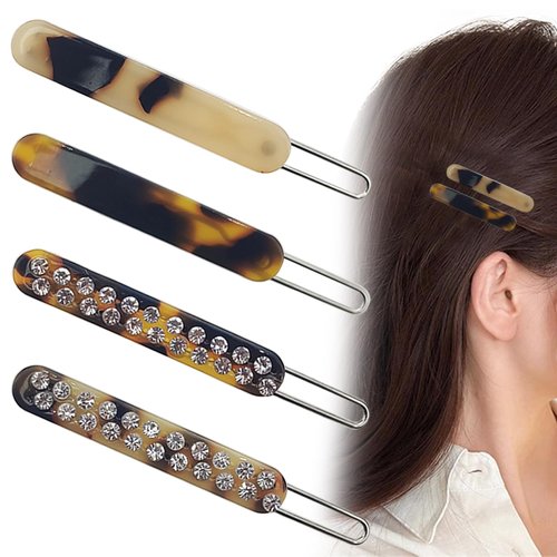 4 PACK Tortoise Shell Hair Barrettes for Women Fine Hair,French Barrette Hair Clips No-slip Grip ...
