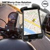 Marspeeder Bike Motorcycle Phone Mount, Super Stable Bike Motorcycle Phone Holder with Security Lock, Bicycle Phone Mount with Soft Cushion & Adjustable Metal Clip Compatible with 4.7''-6.8'' Phone