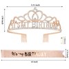 CAVETEE Birthday Crowns for Women Its My Birthday Sash and Crown for Women Birthday Crown Adult Woman Set Birthday Decorations for Party Birthday Gifts (Rose Gold)
