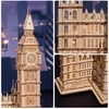 ROBOTIME 3D Puzzle for Adults Wooden Craft Kits for Teens DIY Construction Model Kit with LED Light to Build Educational Big Ben Set Toys Birthday Gifts