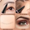 Eyebrow Pencil,2-in-1 Waterproof Eyebrow Pen with 4 Tip Brow Pen and Ultra-Precise Brow Pencil,with Dual-ended Eyebrow Brush,Eyebrow Makeup for Natural Looking Eyebrows-Dark Brown