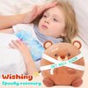 Houwsbaby 12" Brown Get Well Soon Teddy Bear Plush Pillow,Get Well Soon Bear Stuffed Animal, Broken Arm Bandage Bear Plush for Kids Boys Girls Adult After Surgery Presents