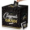 JOYIN 9" Graduation Decorations Card Box with 36 PCS Cards (Black & Gold), Congrats Grad Money Box for Class of 2025 Grad Party Decoration, Gift Holder for Graduation Party Favor Supplies