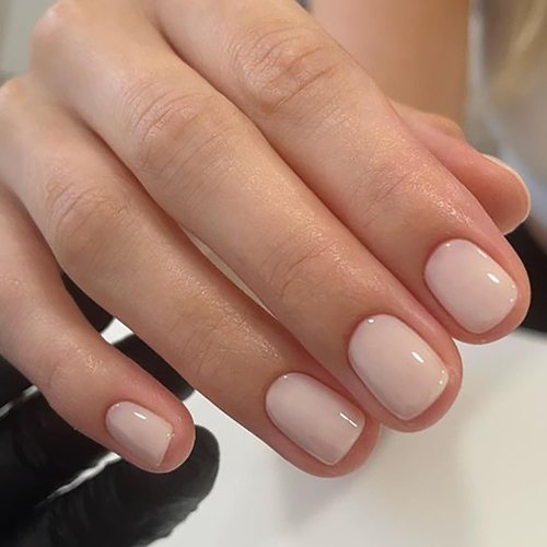 Press on Nails Short Square Fake Nails with Nail Glue Milky White False Nails with Artificial Glossy Designs Acrylic Extra Short Nails Full Cover Stick on Nails for Women Girls