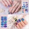 DANNEASY 12 Sheets Nail Polish Strips Self Adhesive Nail Stickers Full Nail Wraps for Women Girl Gel Nail Strips Graffiti Gradient Starry Sky Nail Design Nail Accessories