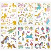 Unicorn Party Supplies Temporary Tattoos - Glitter Unicorn Birthday Party Favors, Cute animated unicorn + Halloween Easter Makeup (6 Sheet)