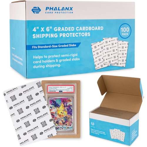 Phalanx - Graded Trading Card Shipping Protector, Precut Cardboard Card Protector for Trading Card Packaging, Card Protectors for Shipping, Rigid Mailers 4 x 6 inches, 100 ct